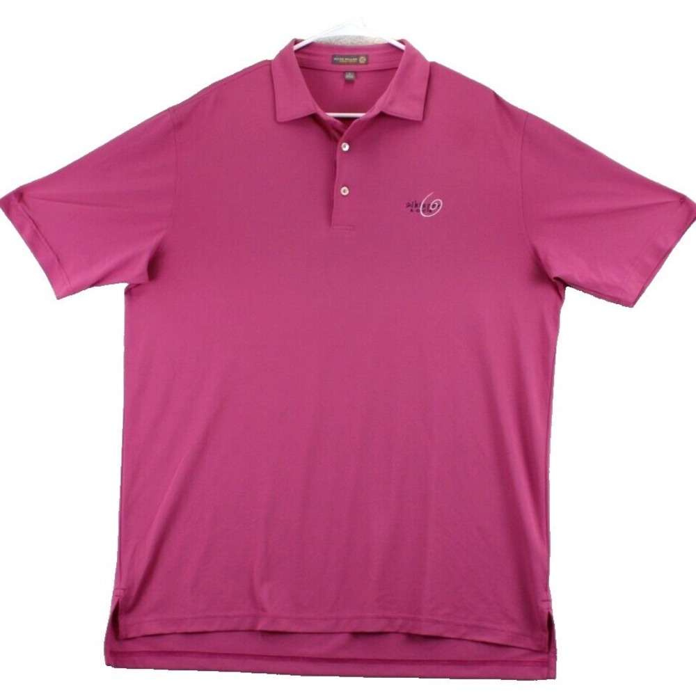Peter Millar‎ Summer Comfort Pink Golf Polo Shirt Men's Large Short Sleeve